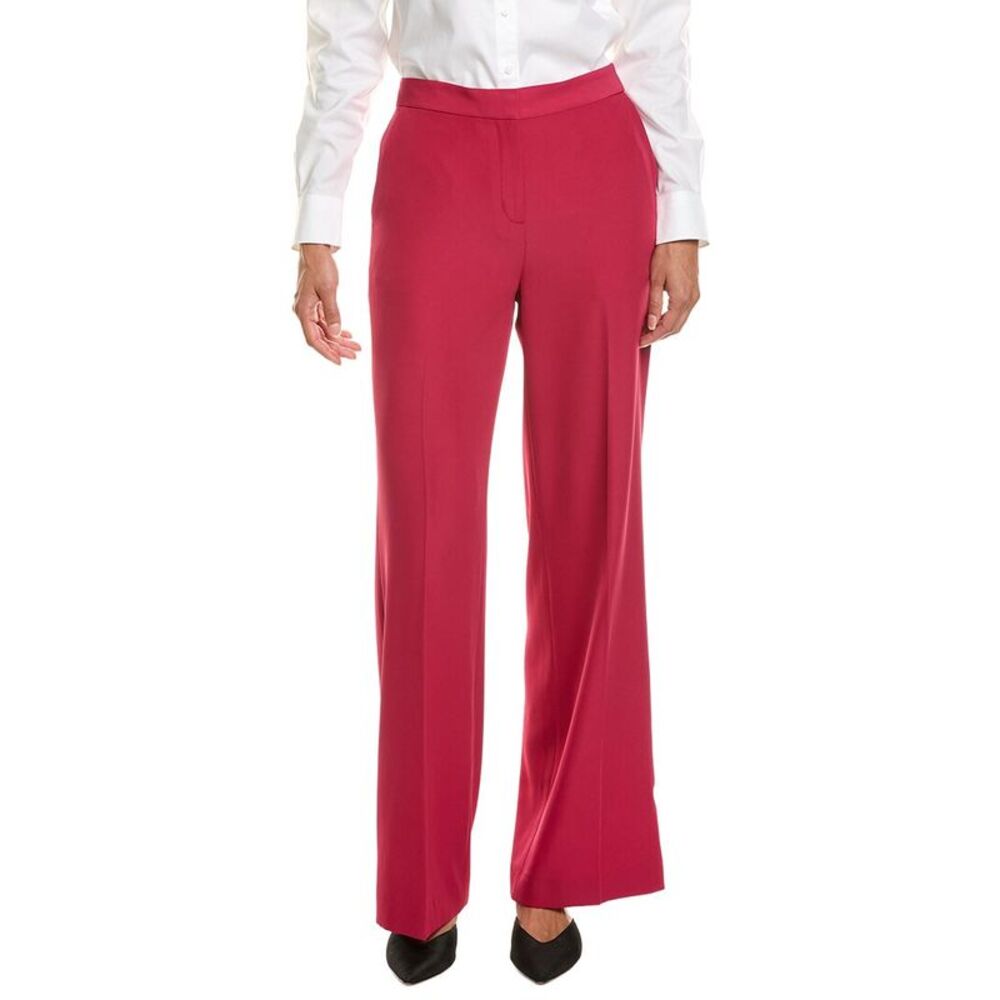 Brooks Brothers Womens Crepe Wide Leg Pant, Red